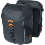 Basil fietstas dubbel Miles Tarpaulin zwart oranje 34L